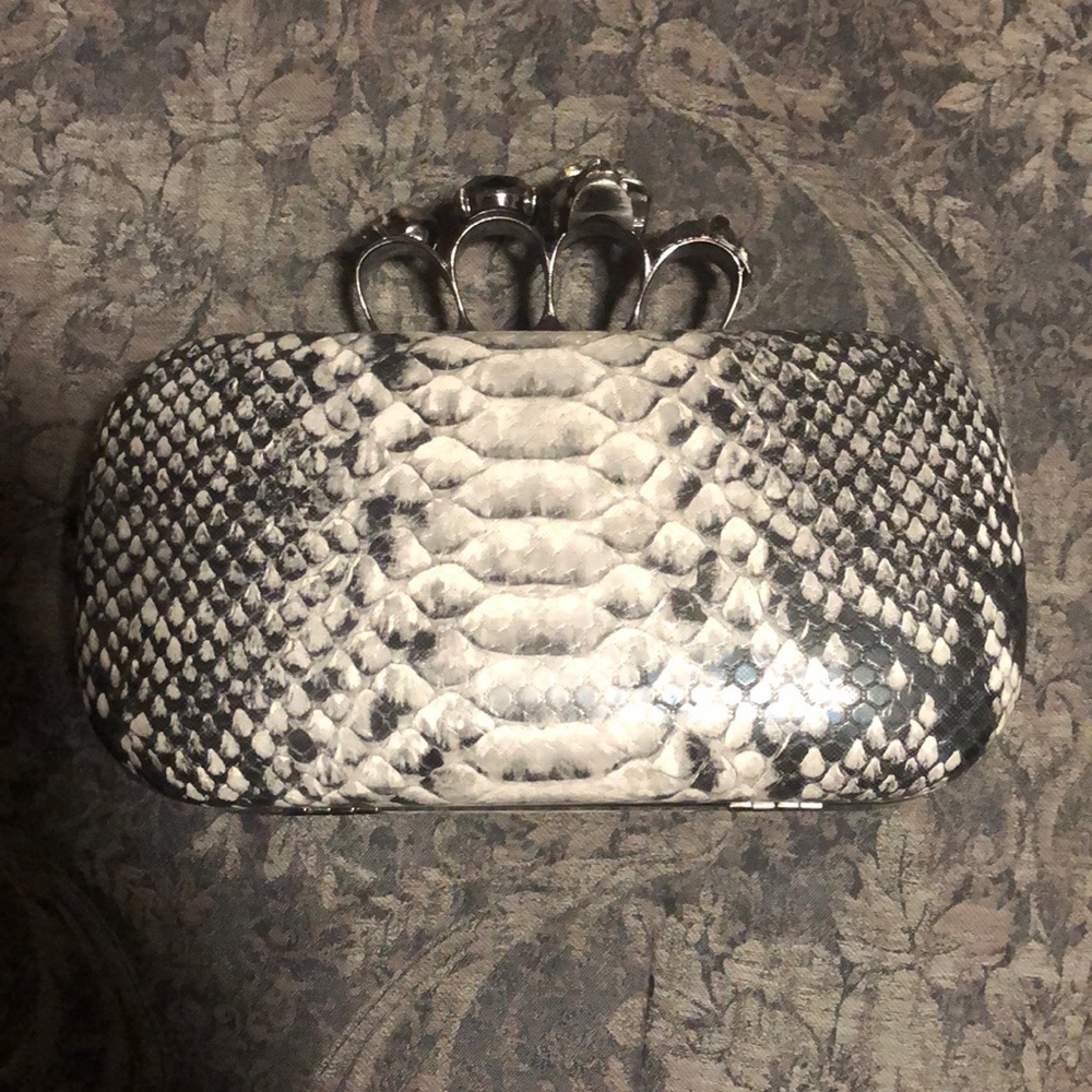Knuckle Snakeskin Clutch